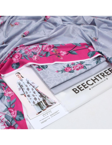 3 Pcs Women's Unstitched Printed Suit