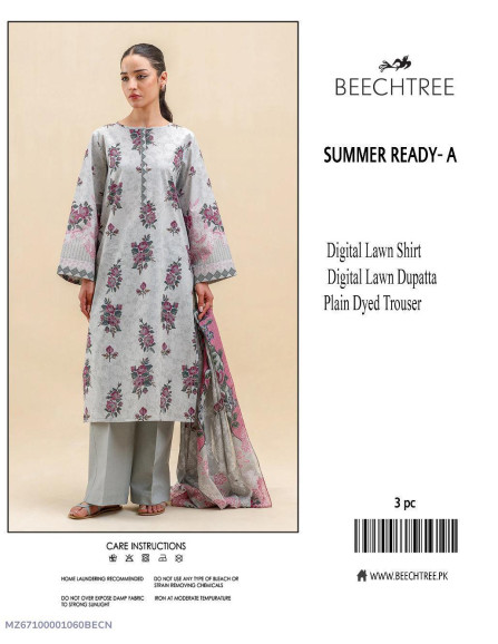 3 Pcs Women's Unstitched Printed Suit