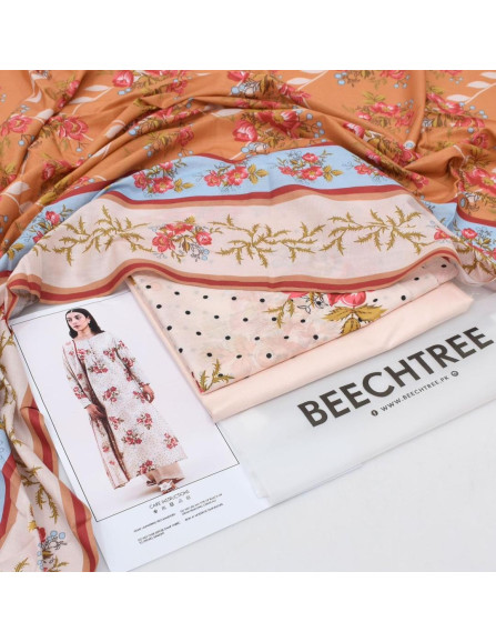 3 Pcs Women's Unstitched Printed Suit