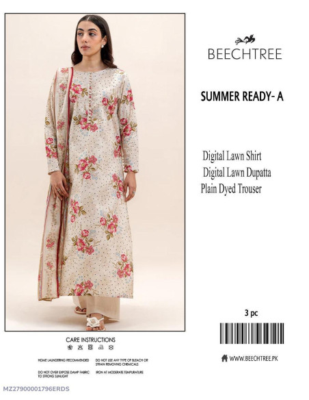 3 Pcs Women's Unstitched Printed Suit