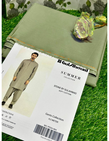 2 Pce Men's  Cotton Unstitched suit 