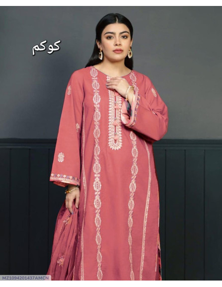 2Pce Khaddar Embroidered Unstitched suit