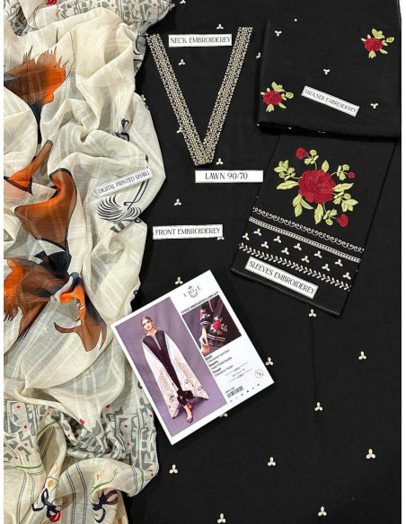 2Pce Khaddar Embroidered Unstitched suit