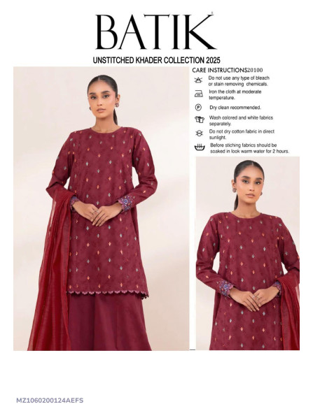 3pce Khaddar Embroidered...