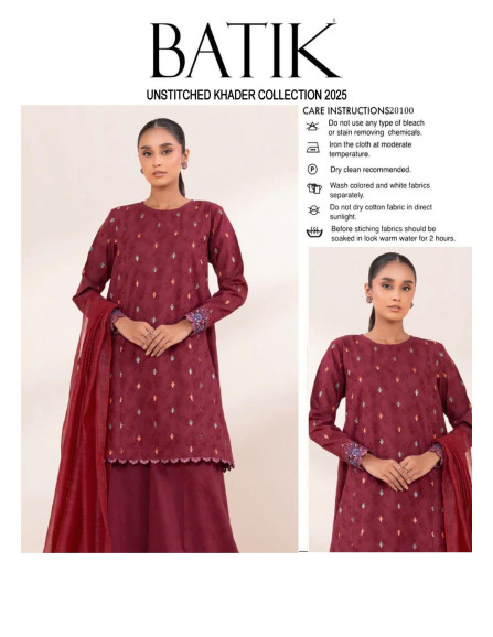 3pce Khaddar Embroidered...