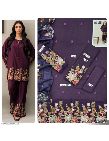 3pce Khaddar Embroidered...