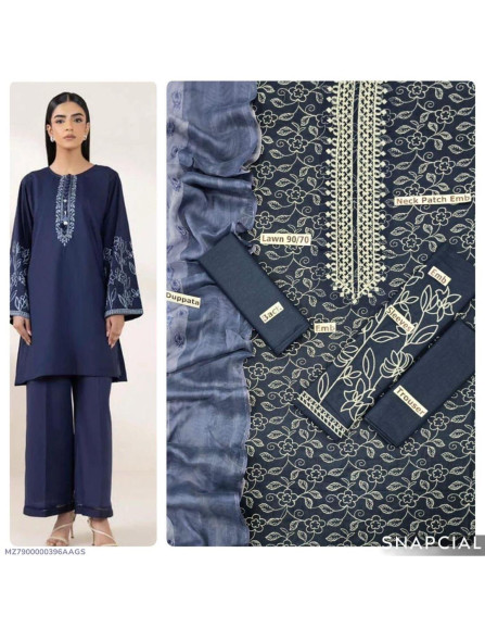 3pce Khaddar Embroidered...