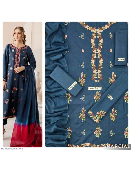Copy of 3pce Khaddar Embroidered  Unstitched-fabric suit