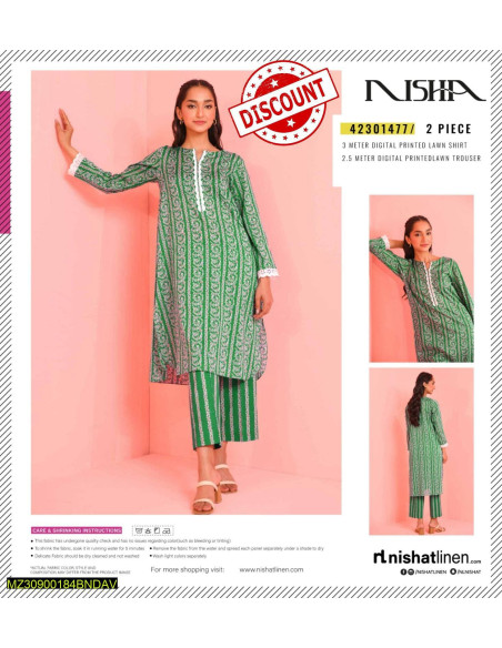 2 pce lawn Unstitched Suit 