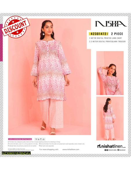 2 pce lawn Unstitched Suit 