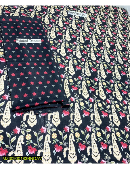 2 pce lawn Unstitched Suit 