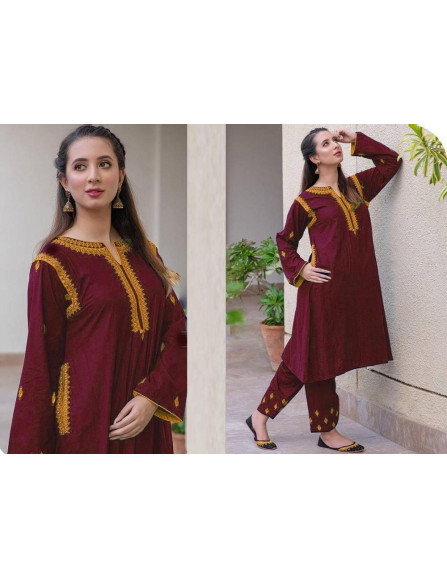 2pcs women's stitched linen shirt and...