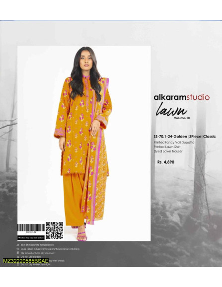  3 Pcs Women's Unstitched lawn suite