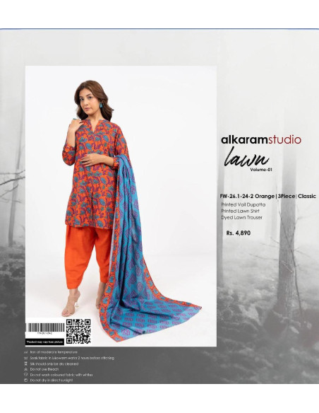 3 Pcs Women's Unstitched lawn suite