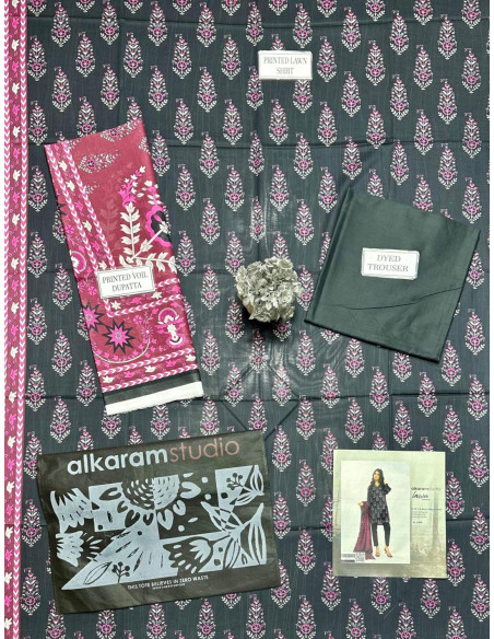  3 Pcs Women's Unstitched lawn suite