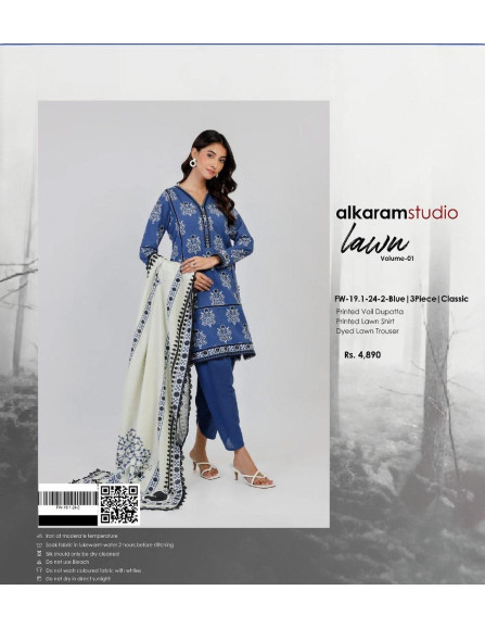 3 Pcs Women's Unstitched lawn suite