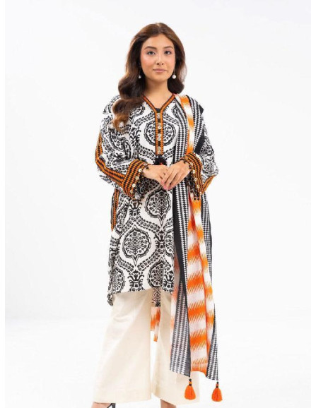 3 Pcs Women's Unstitched lawn suite