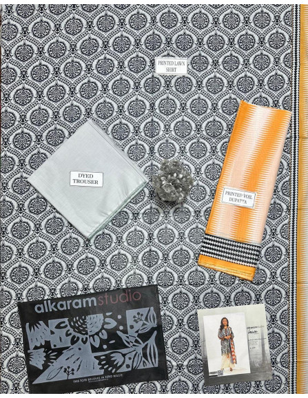 3 Pcs Women's Unstitched lawn suite