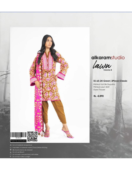 3 Pcs Women's Unstitched lawn suite