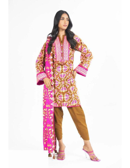 3 Pcs Women's Unstitched lawn suite