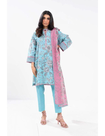 3 Pcs Women's Unstitched lawn suite