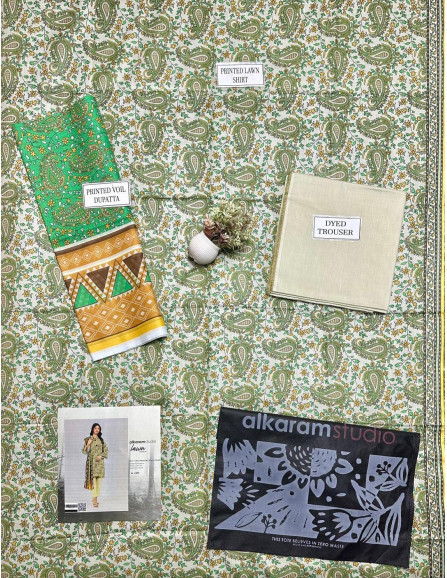 3 Pcs Women's Unstitched lawn suite