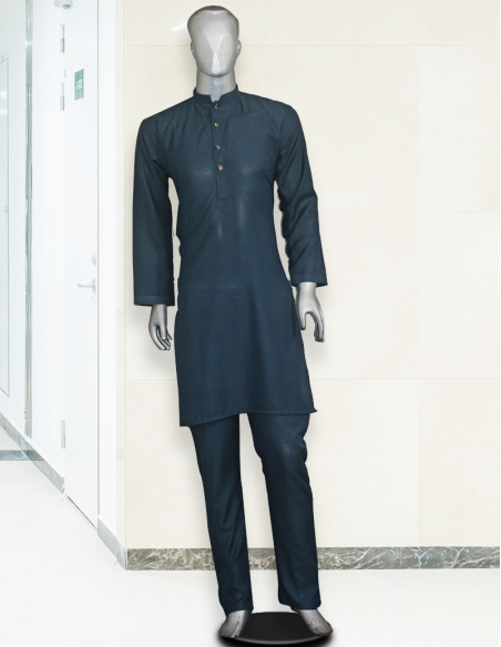 Men Ready to wear Navy Blue Maloki Kurta Pajama/Trouser by Kurta Dukan