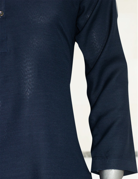 Men Ready to wear Navy Blue Maloki Kurta Pajama/Trouser by Kurta Dukan