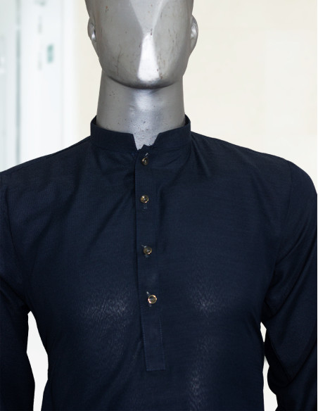 Men Ready to wear Navy Blue Maloki Kurta Pajama/Trouser by Kurta Dukan