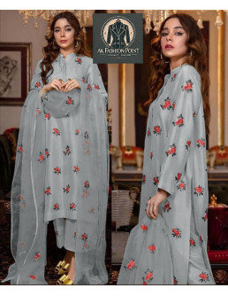 3 Pcs Women's Stitched Silk... 2