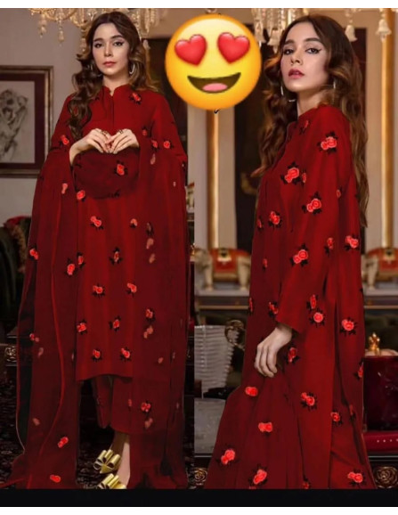 3 Pcs Women's Stitched Silk...