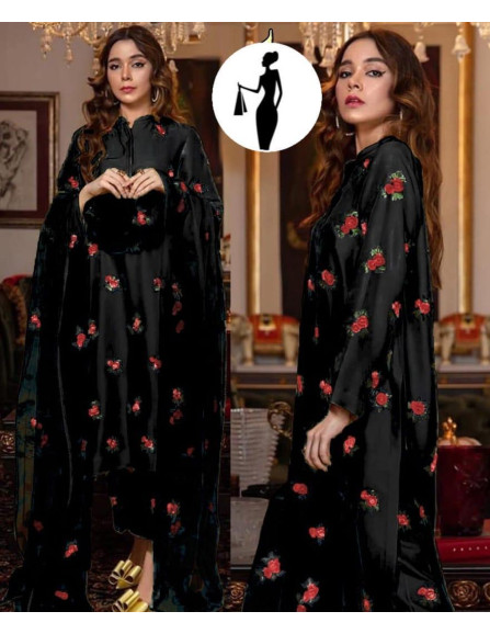 3 Pcs Women's Stitched Silk...