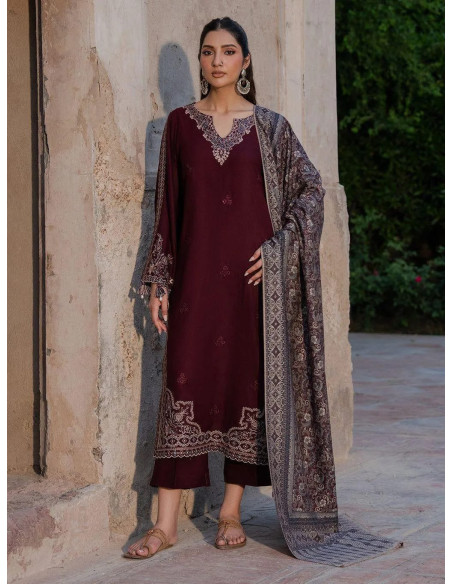 3 Pcs Women's lawn Unstitched Embroidered Suit