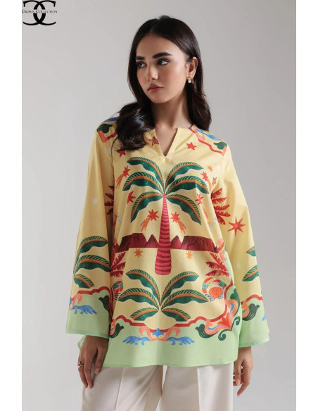 1 PC woman stitched Lawn digital print 🐾