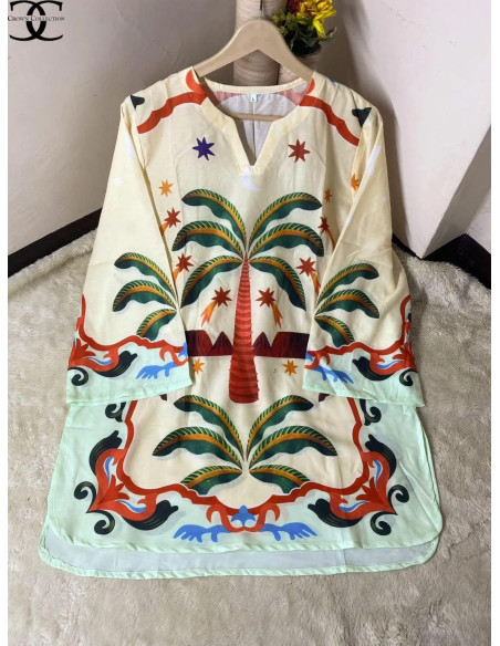 1 PC woman stitched Lawn digital print 🐾