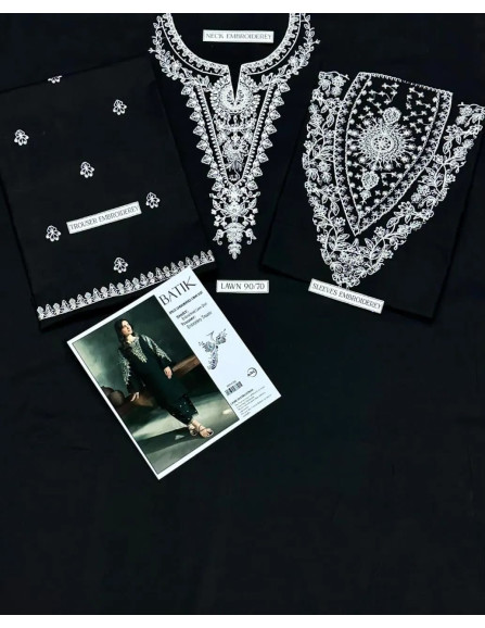 3 Pcs Women's Unstitched Embroidered 