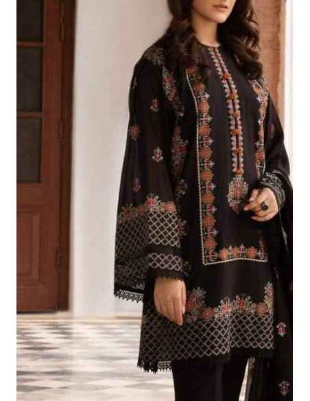 3 Pcs Women's Unstitched Embroidered Suit