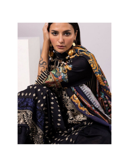 Khaadi Black Khaadi Fabric Unstitched 3 Piece